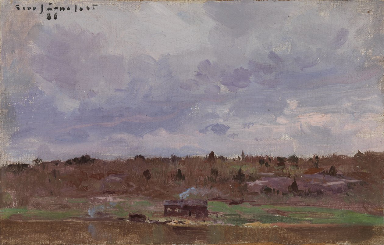 Landschap met boerderij door Eero Järnefelt