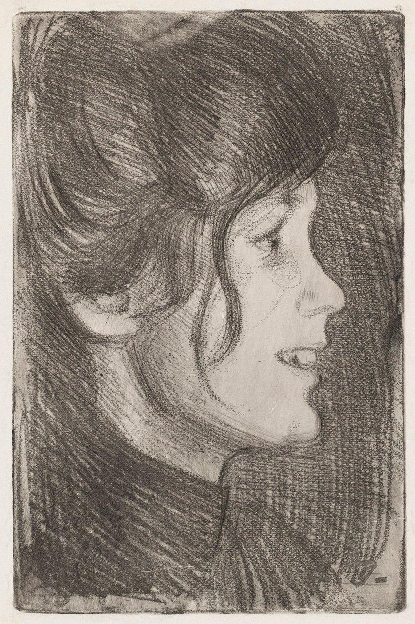 Portret van een jonge vrouw (Anni Swan) door Eero Järnefelt