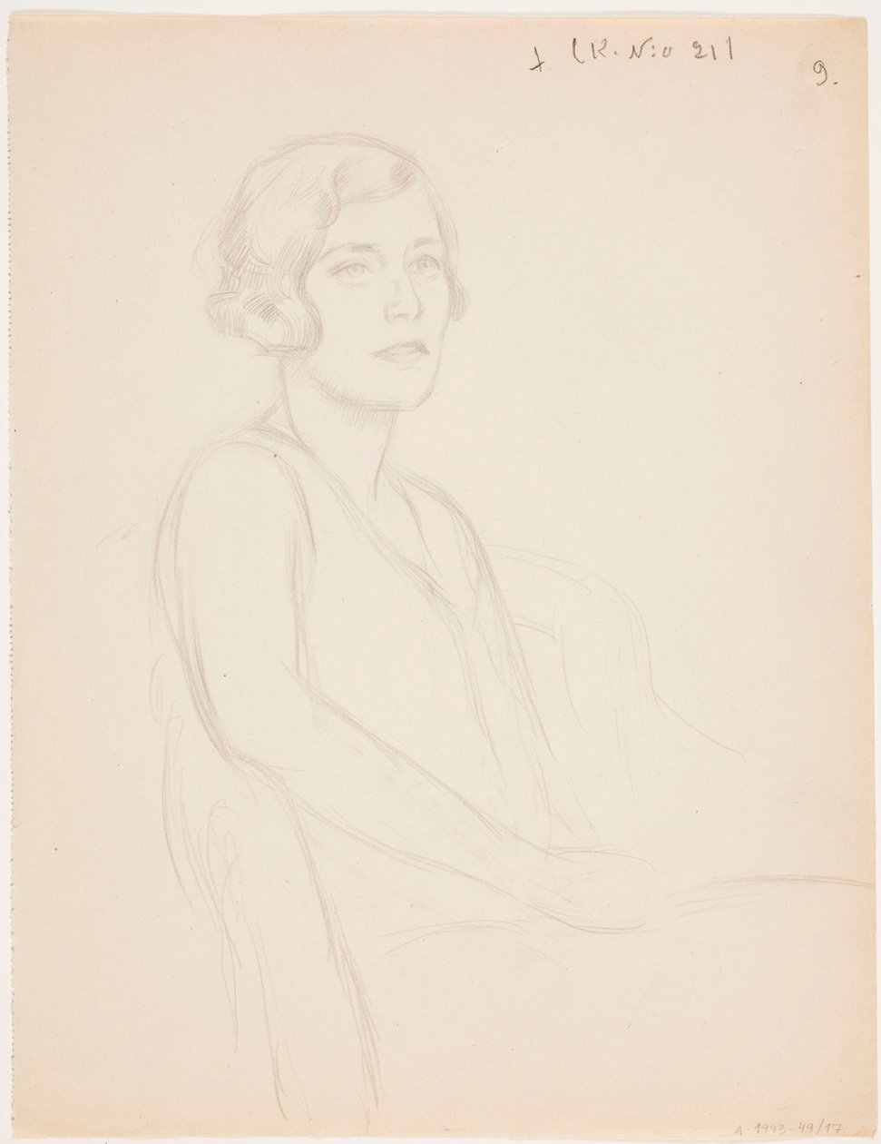 Portret van een jonge vrouw door Eero Järnefelt