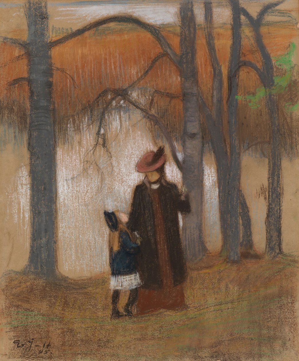 De vrouw en dochter van de kunstenaar door Eero Järnefelt
