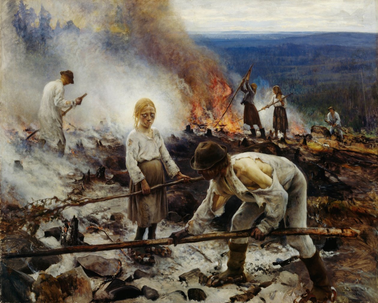 Onder het juk het branden van het kreupelhout door Eero Järnefelt