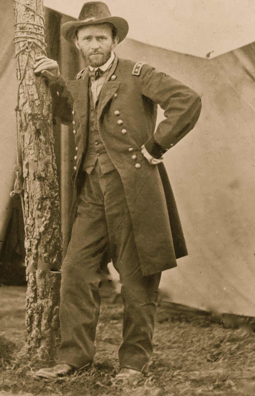Gen. U.S. Grant in zijn hoofdkwartier in Cold Harbor, Va., 1863 (foto) door Egbert Guy Fowx