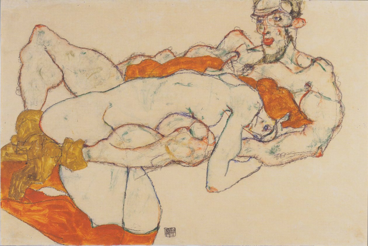 Liefdespaar door Egon Schiele
