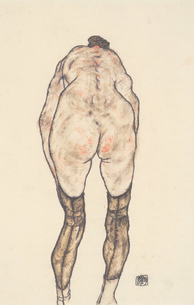 Vrouwelijke rugnaakt door Egon Schiele