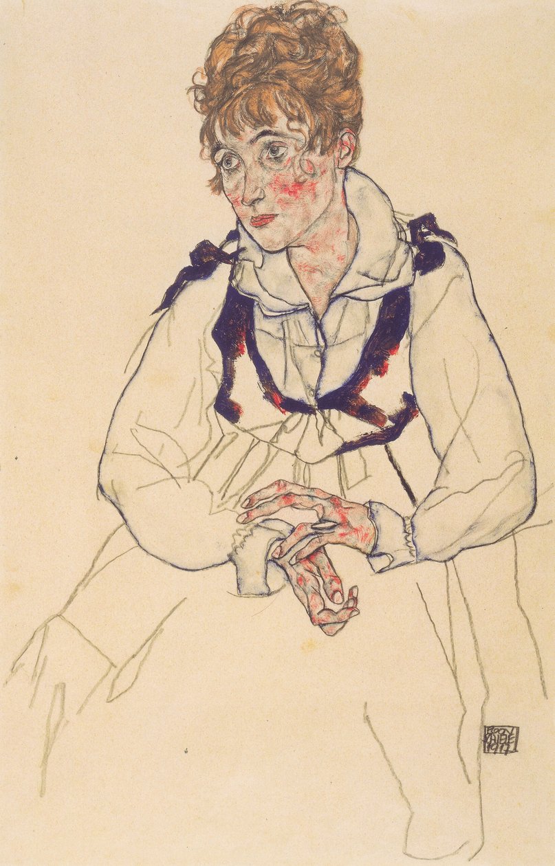 Portret van Edith Schiele door Egon Schiele