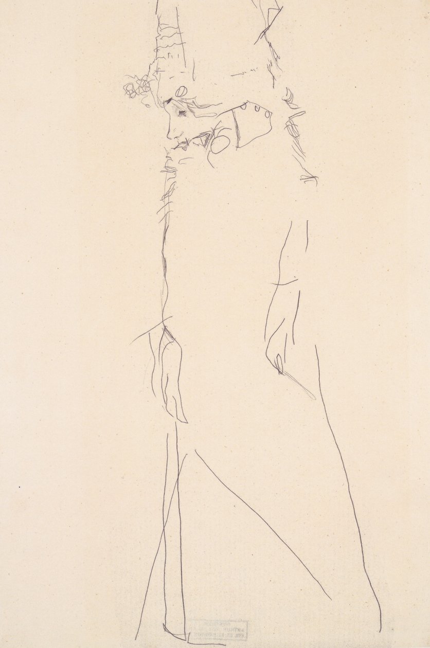 Portret van Gerti Schiele met gesloten ogen door Egon Schiele
