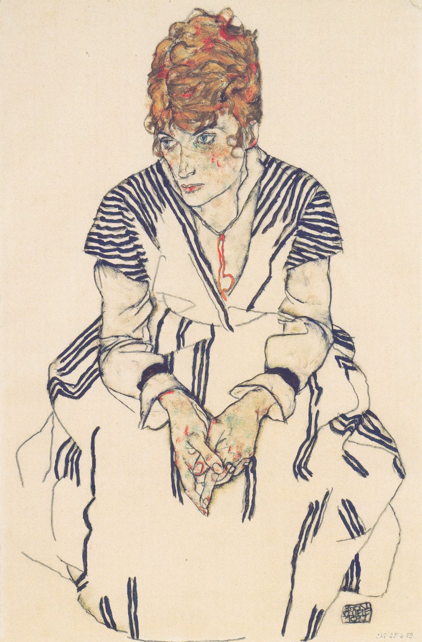 Portret van de schoonzus van de kunstenaar, Adele Harms door Egon Schiele