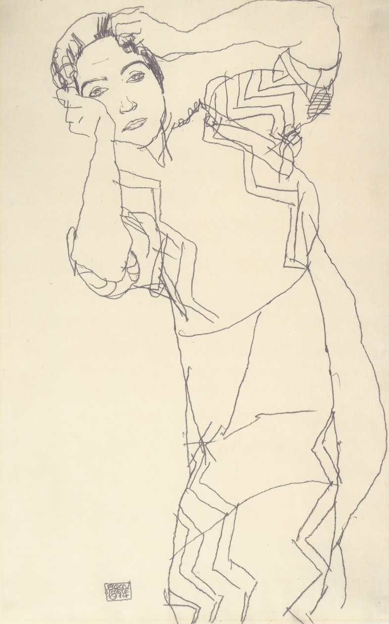 Portretstudie van Friederike Maria Beer door Egon Schiele