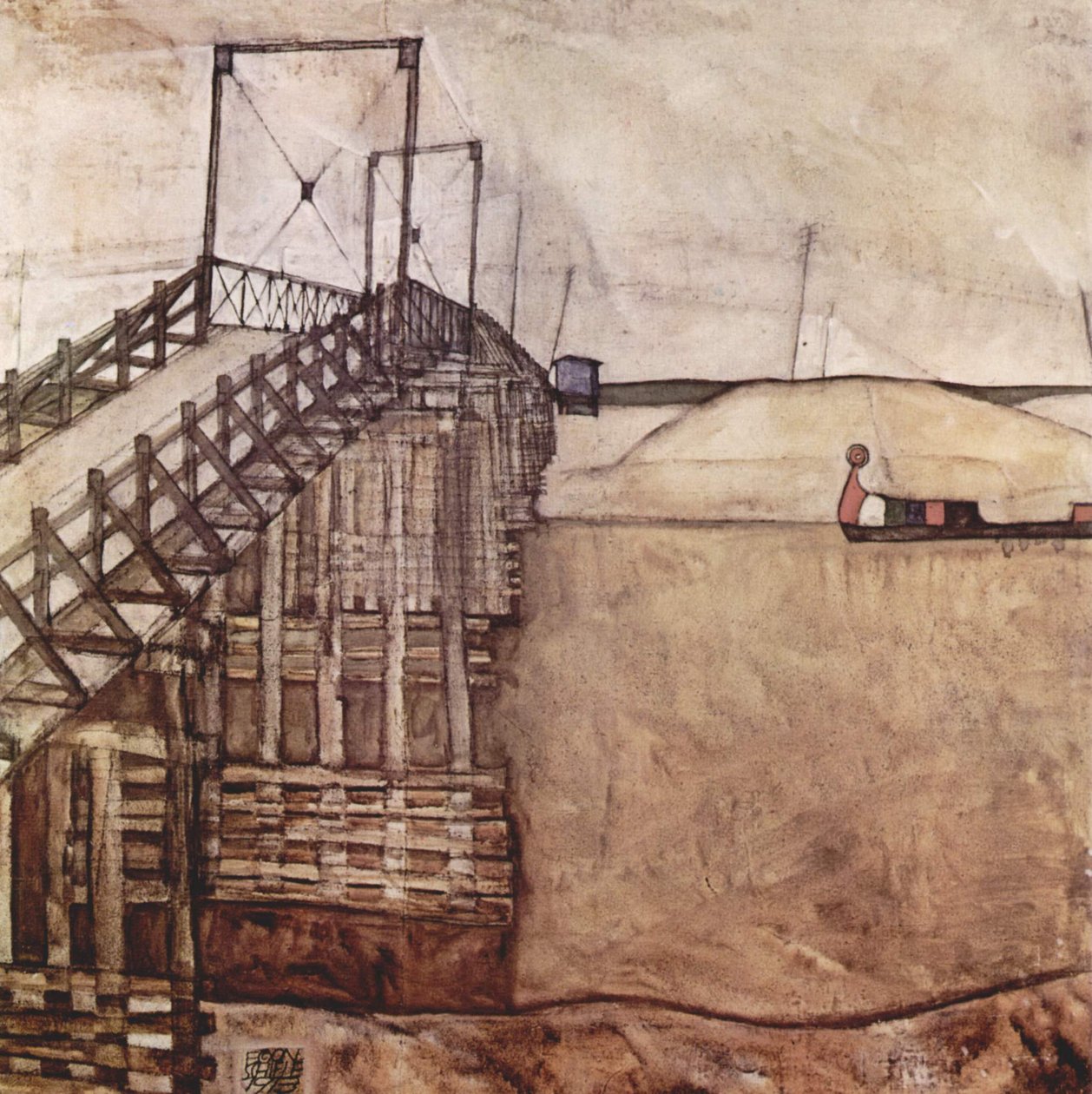 De brug door Egon Schiele