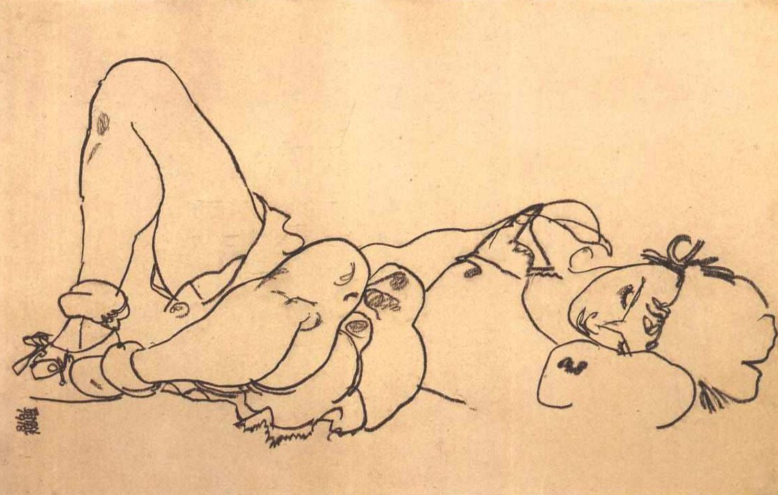 Liggend door Egon Schiele