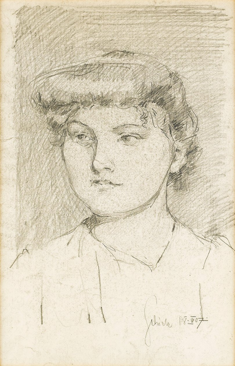 Portret van een jong meisje door Egon Schiele