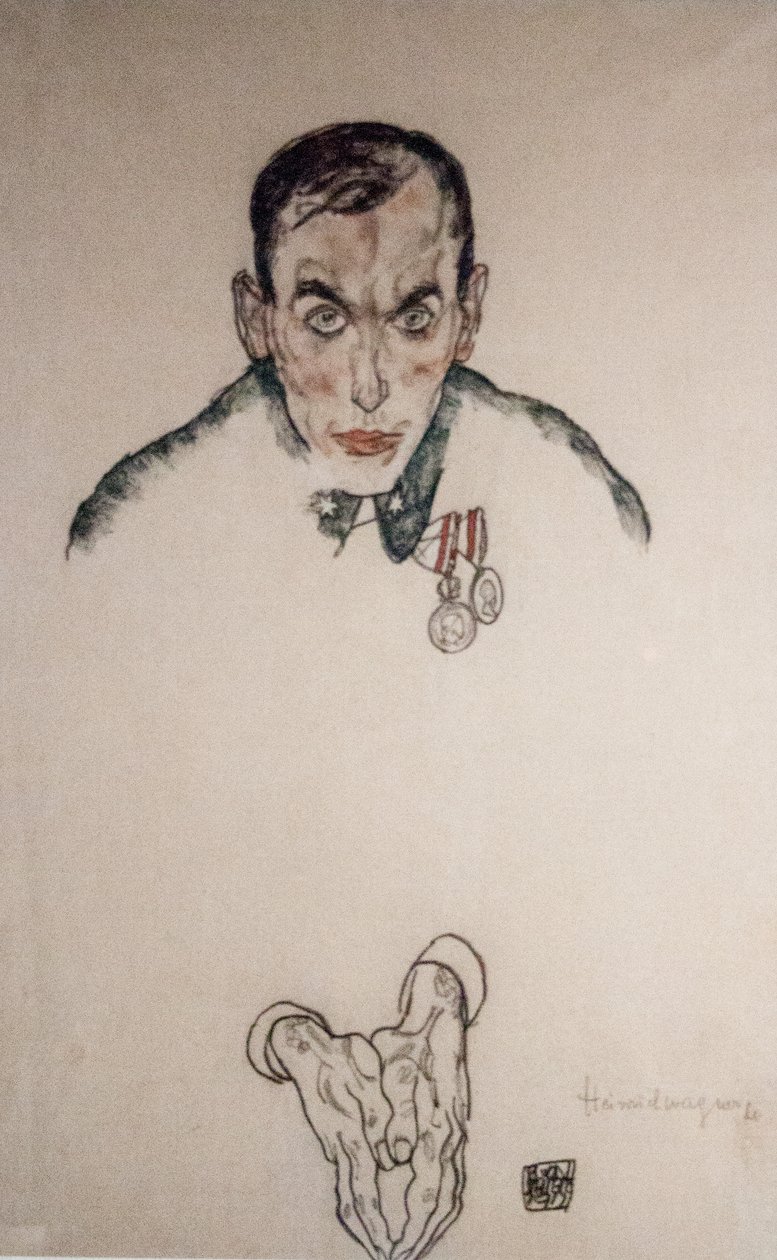 Portretschets van Tweede Luitenant Heinrich Wagner door Egon Schiele