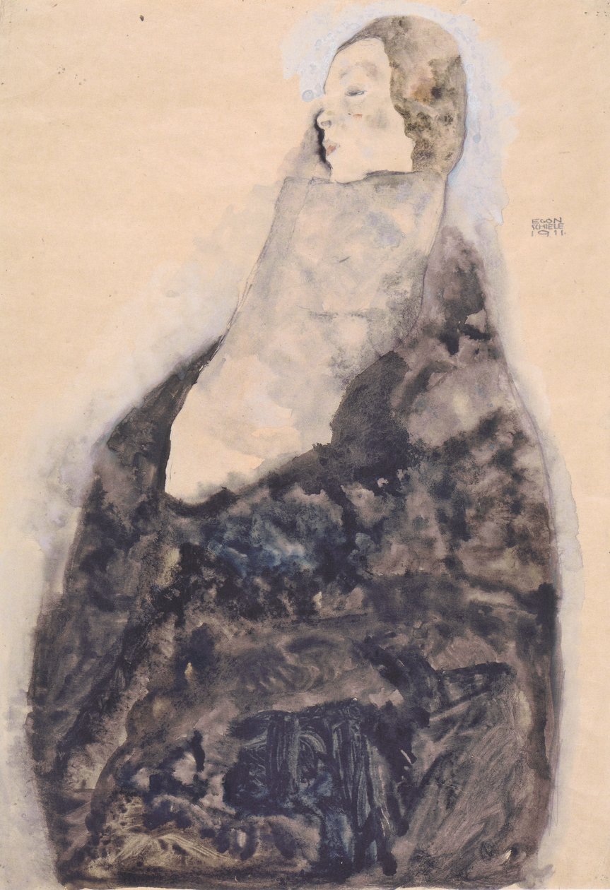 Slapend door Egon Schiele