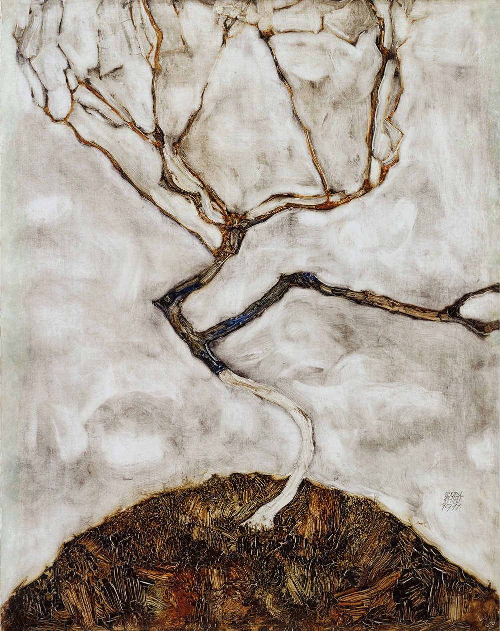 Kleine boom in de late herfst door Egon Schiele