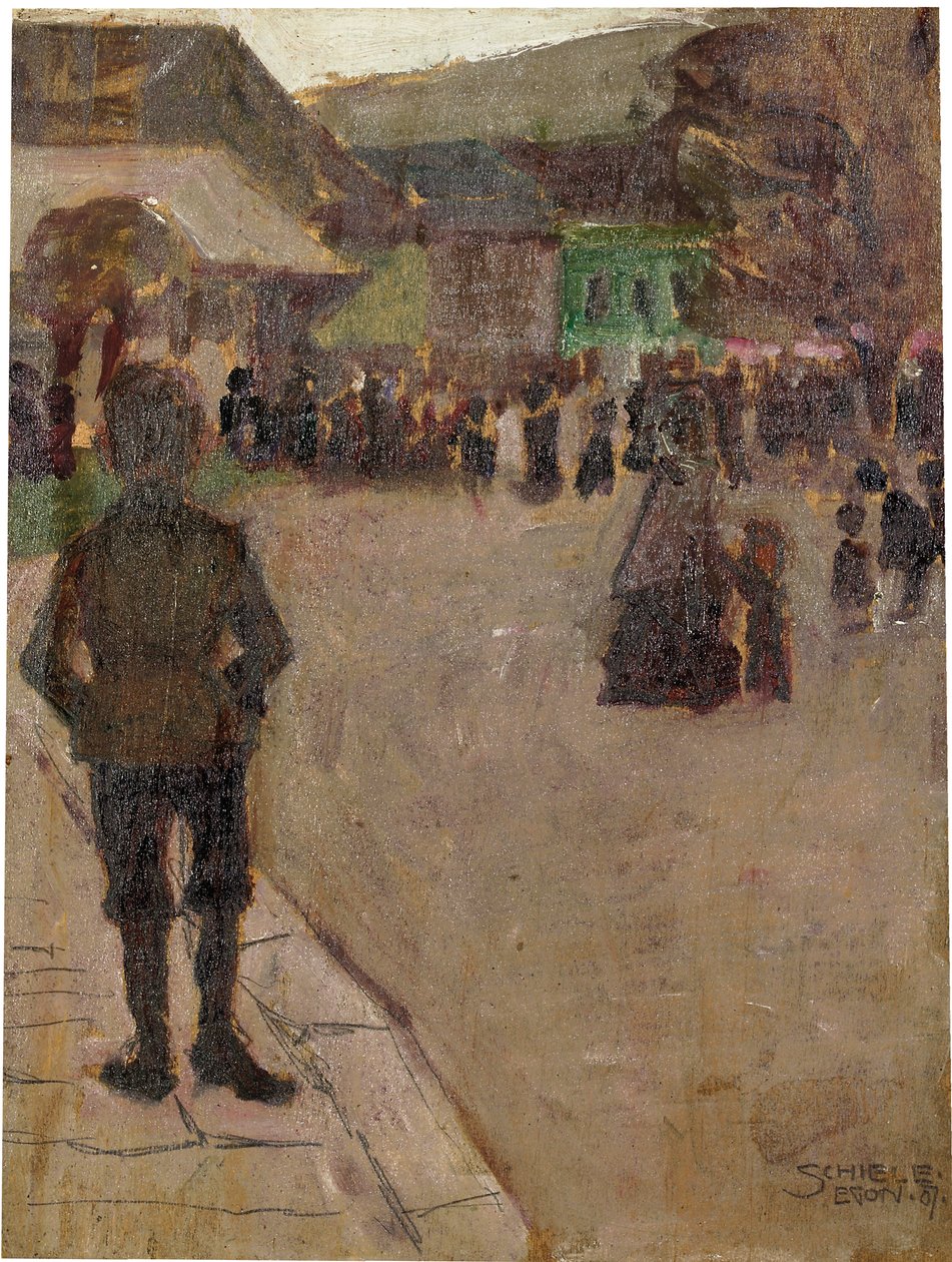 Voor de Leopoldidag in Klosterneuburg, 1907 door Egon Schiele
