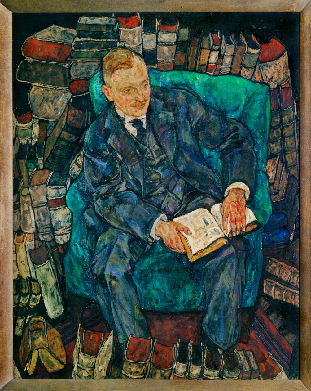 Bildnis Dr. Hugo Koller ... (schilderij op doek) door Egon Schiele