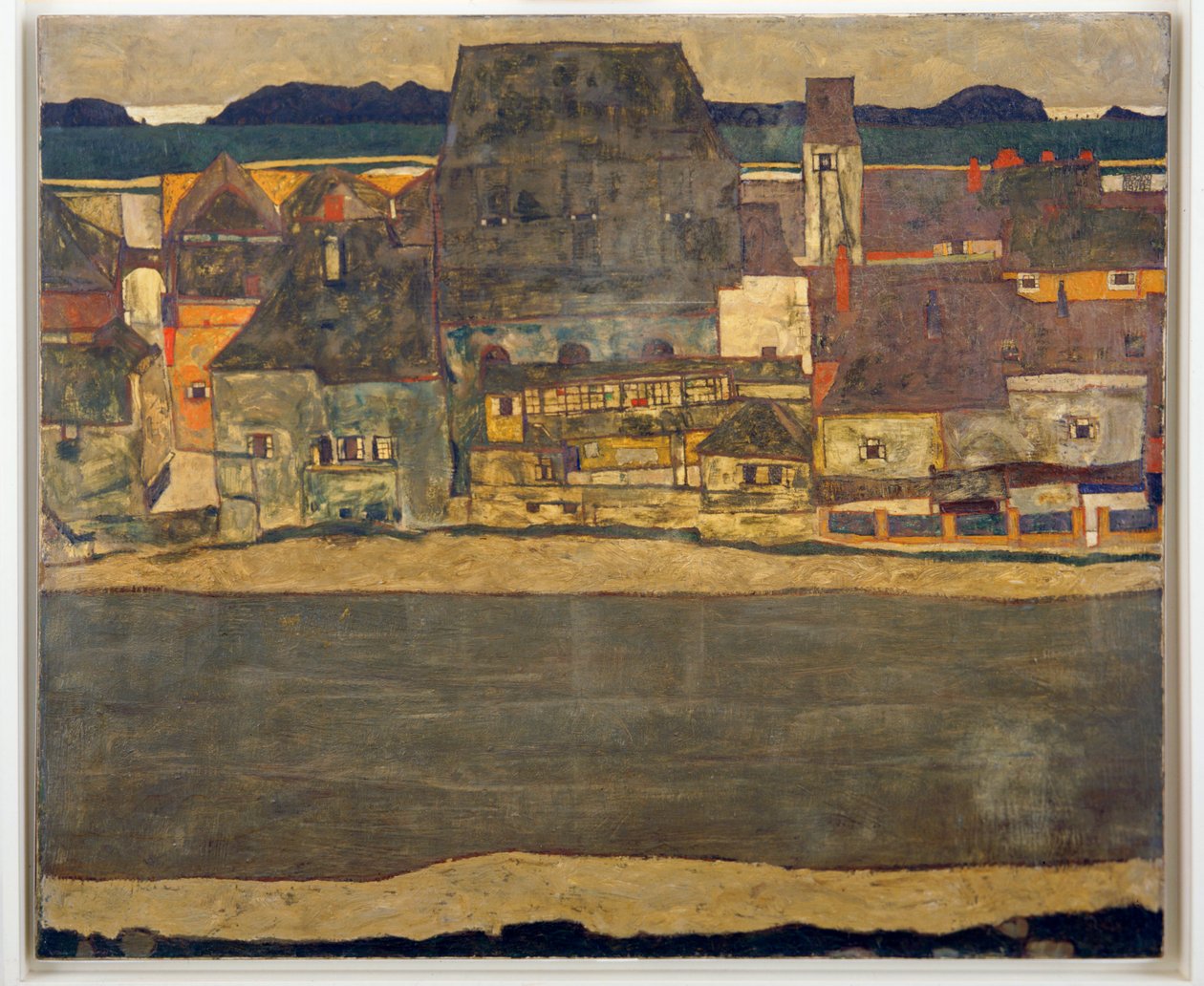 Häuser am Fluss II -Woningen aan de rivier II ... door Egon Schiele