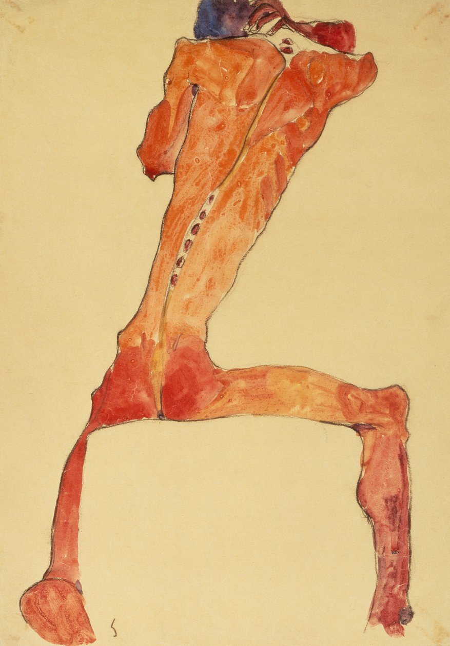 Mannerruckenhaut door Egon Schiele