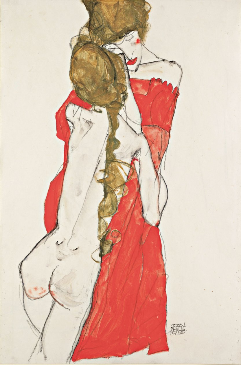 Moeder en dochter door Egon Schiele