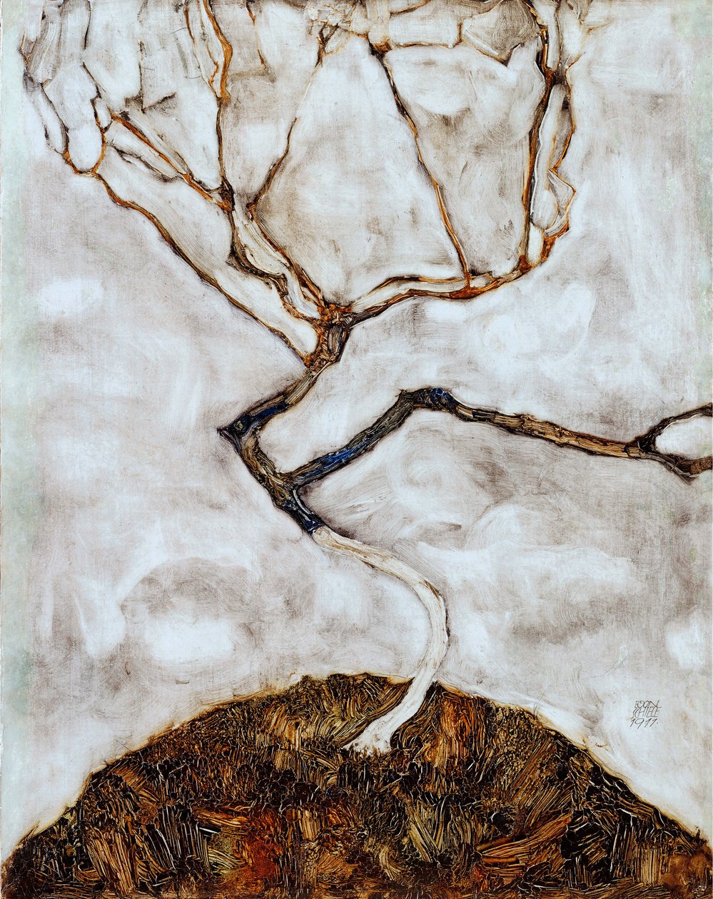 Kleine boom in de late herfst door Egon Schiele
