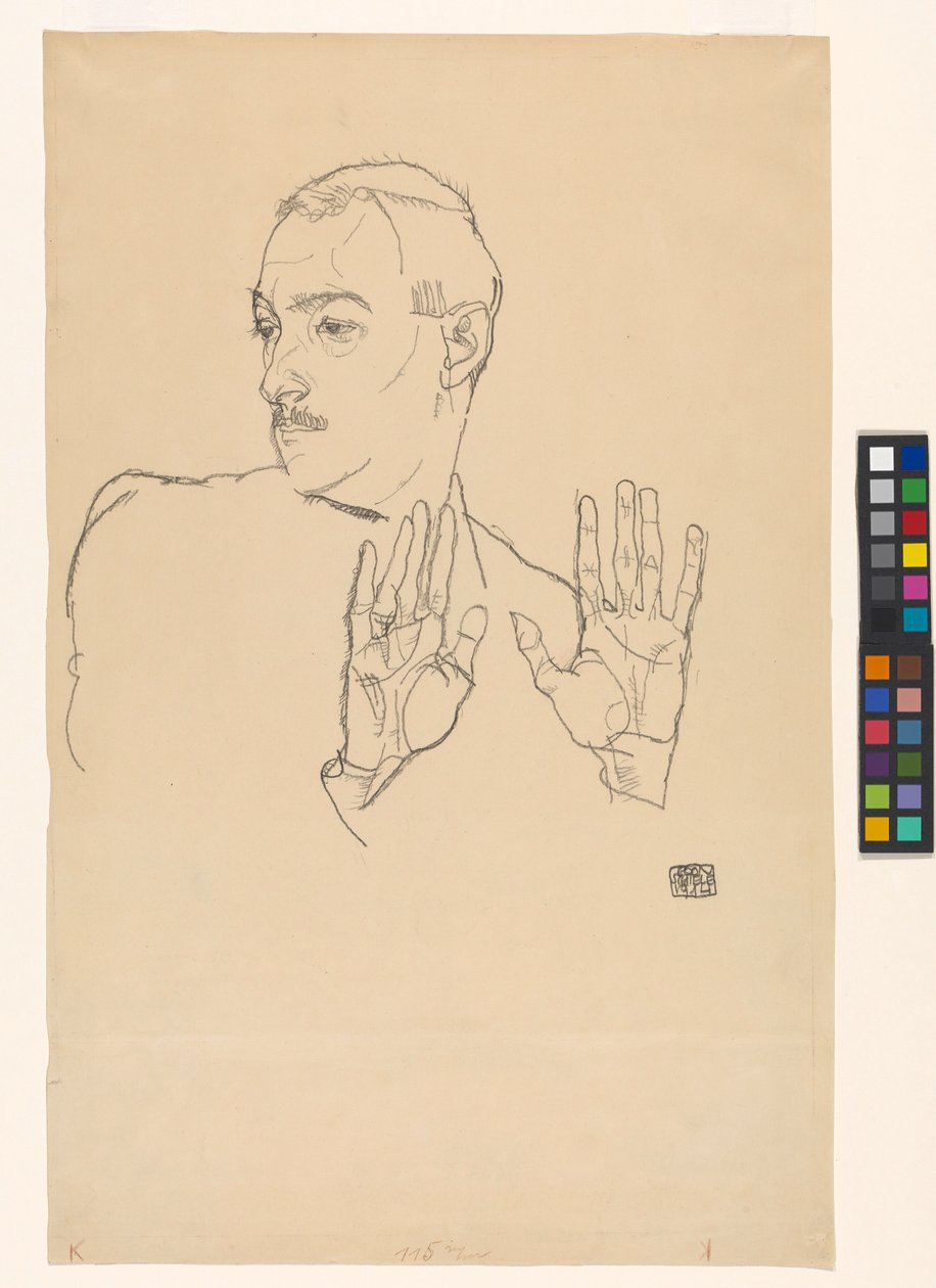 Portret van Arthur Roessler door Egon Schiele