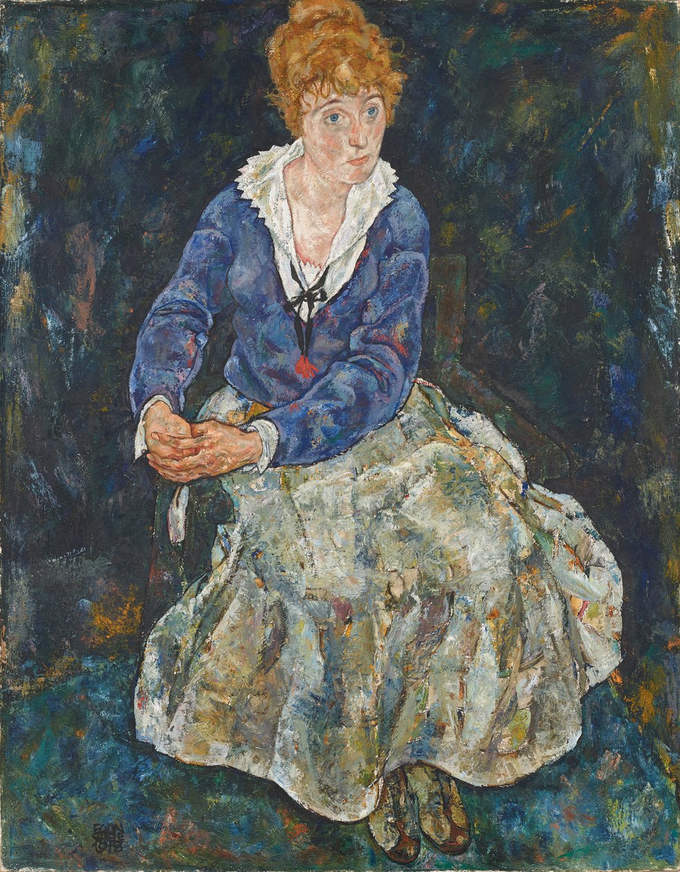 Portret van Edith Schiele, vrouw van de kunstenaar door Egon Schiele