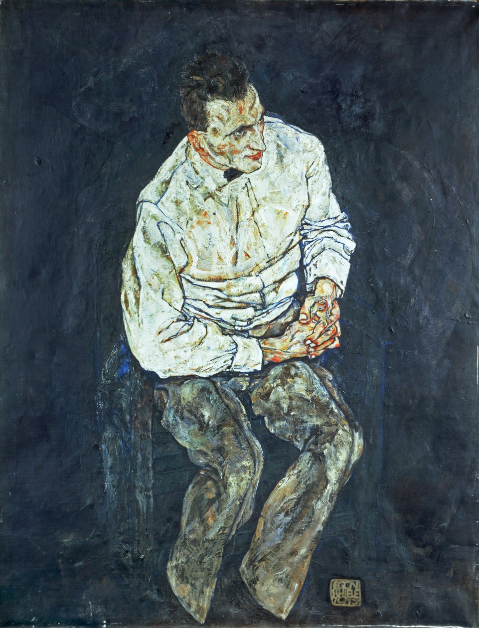 Portret van Karl Grünwald ... door Egon Schiele