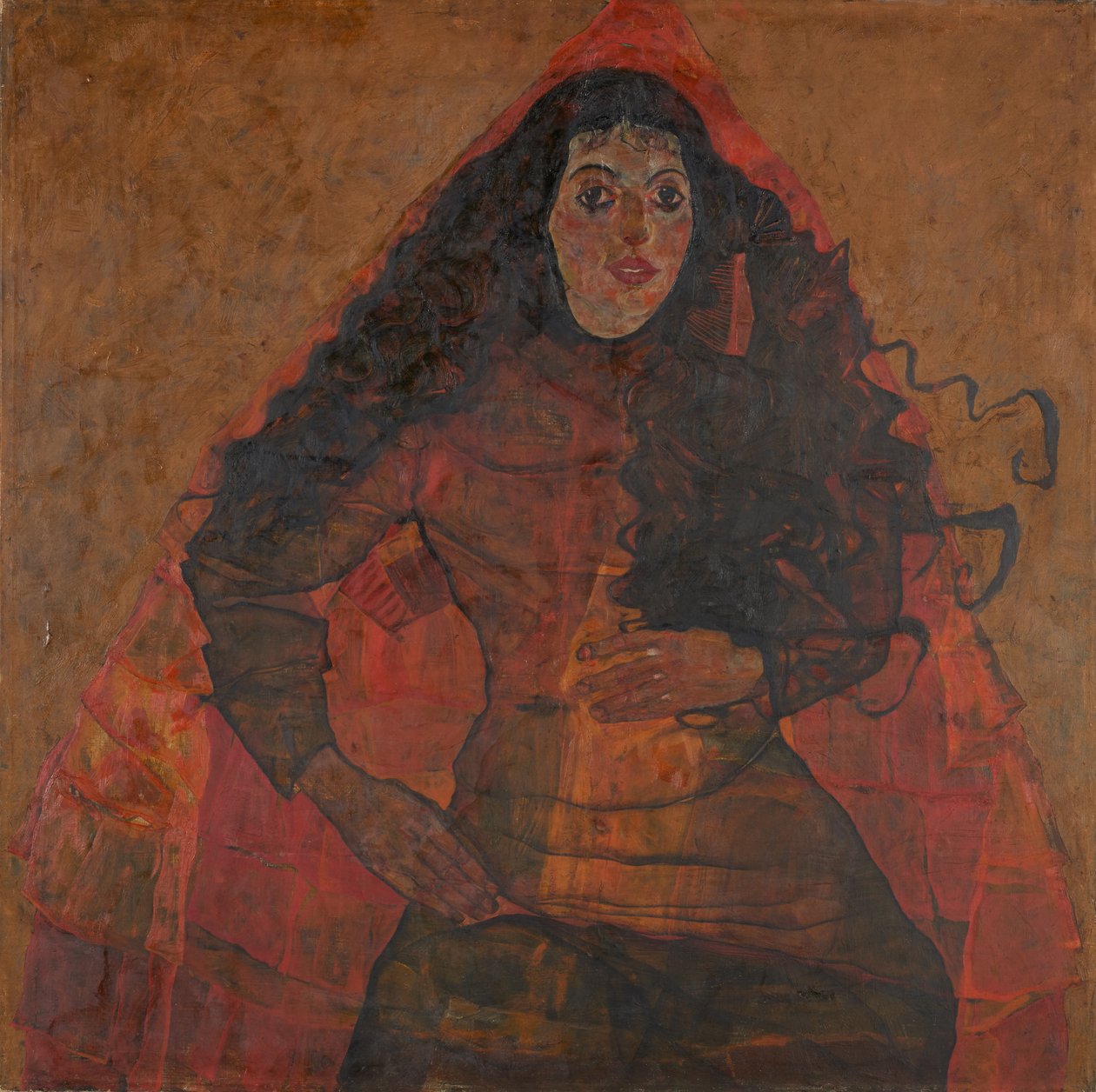 Portret van Trude Engel, ca. 1913 door Egon Schiele