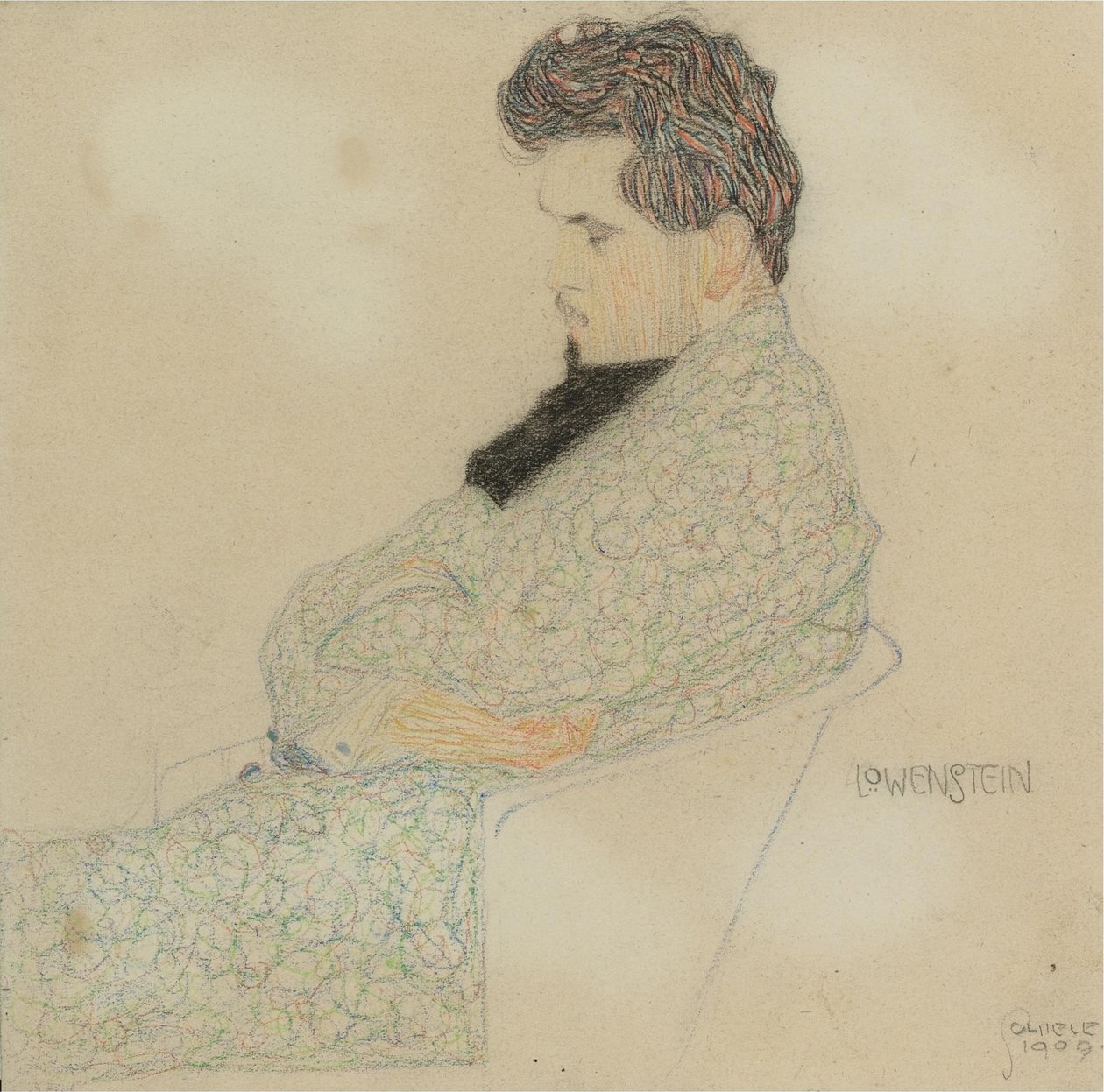 Portret van de componist Arthur Löwenstein door Egon Schiele