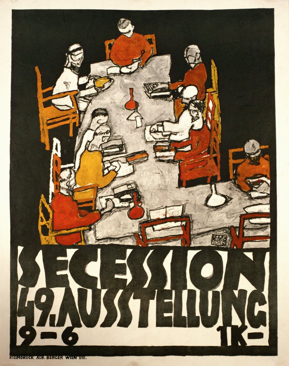 Poster van de afscheiding door Egon Schiele