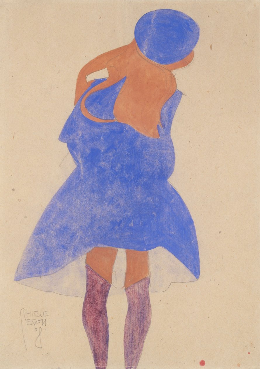 Staand Meisje, Achteraanzicht door Egon Schiele