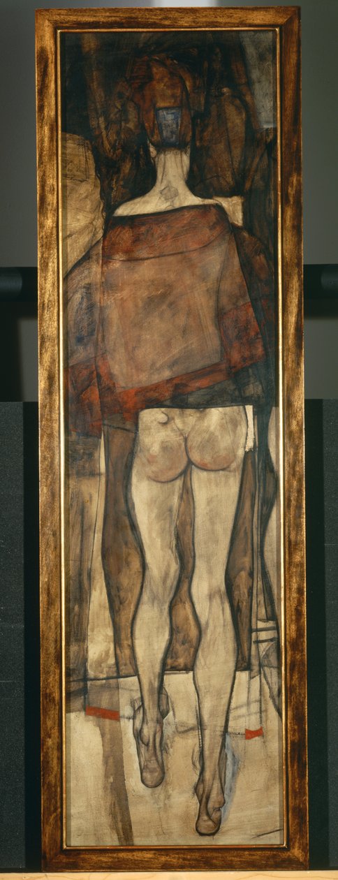 Vrouwelijk naakt met omslagdoek, fragment, Vrouwelijk naakt met omslagdoek, fragment1913 ... (olieverf op doek) door Egon Schiele