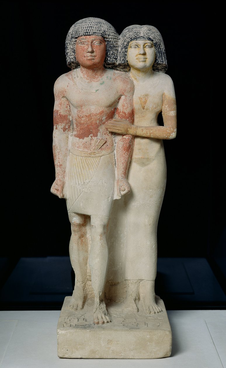 Standbeeld van Raherka en Meresankh door Egyptian 5th Dynasty