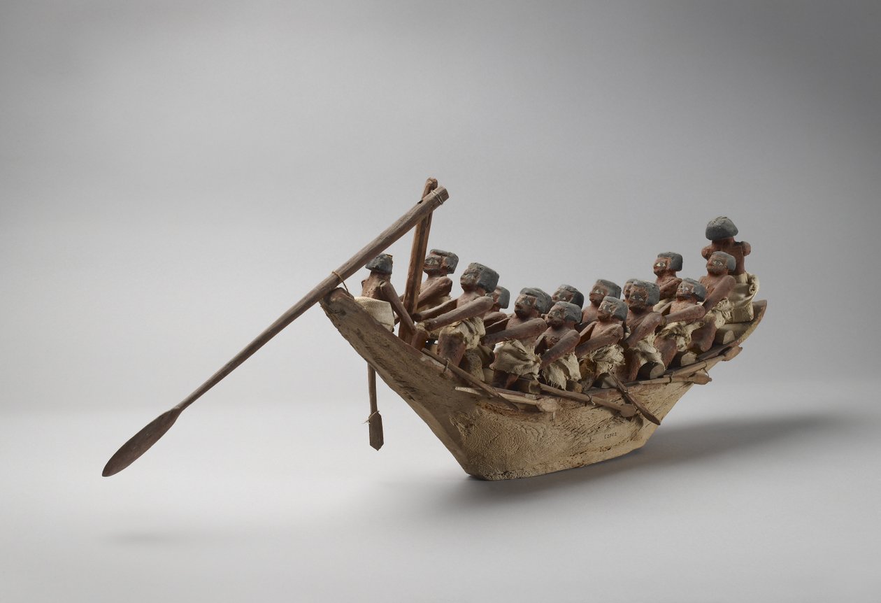 Model van een begrafenisboot, uit Beni Hasan, waarschijnlijk Middenrijk, c.2060-1786 door Egyptian