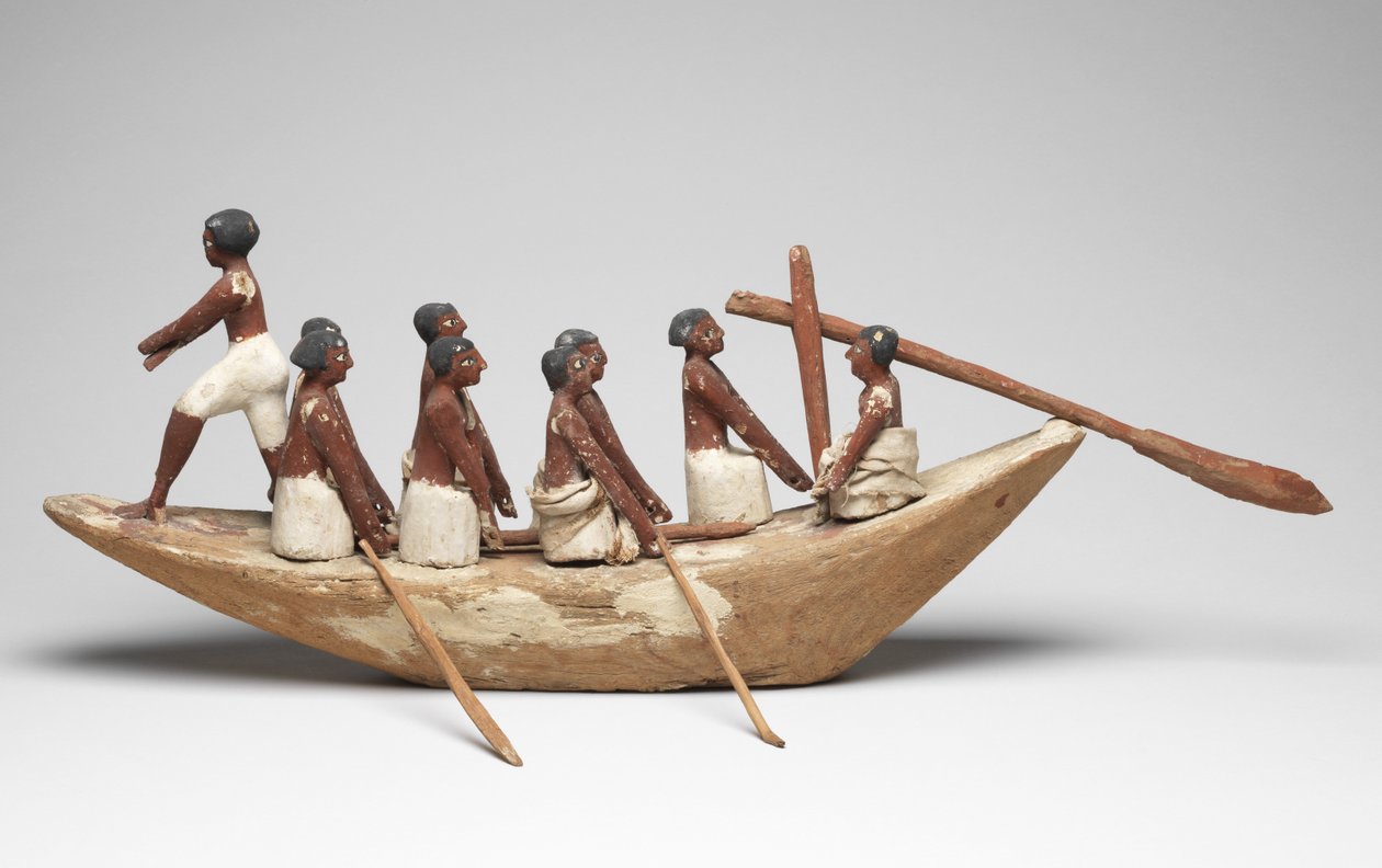 Modelzeilboot uit het graf van Khety (Beni Hasan) Middenrijk, ca. 2010 v.Chr. - 1950 v.Chr. door Egyptian 12th Dynasty