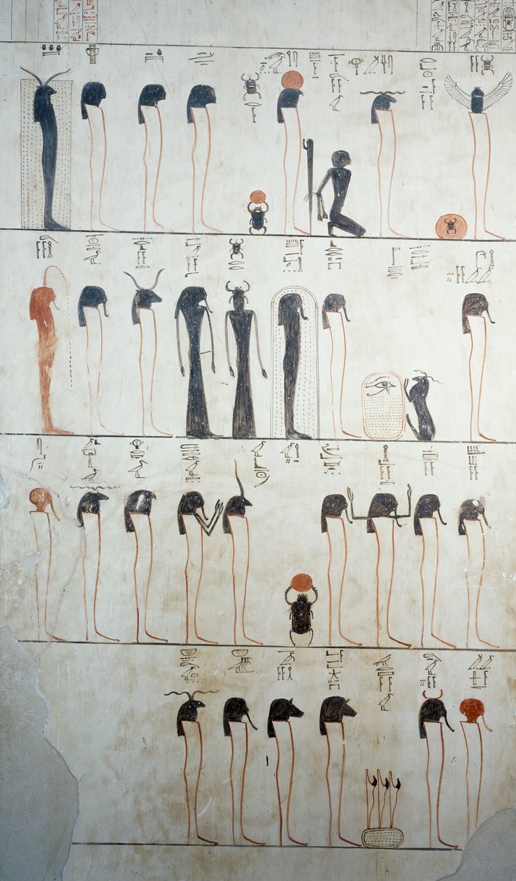 Afbeelding van de Litanie van Ra, detail van fresco