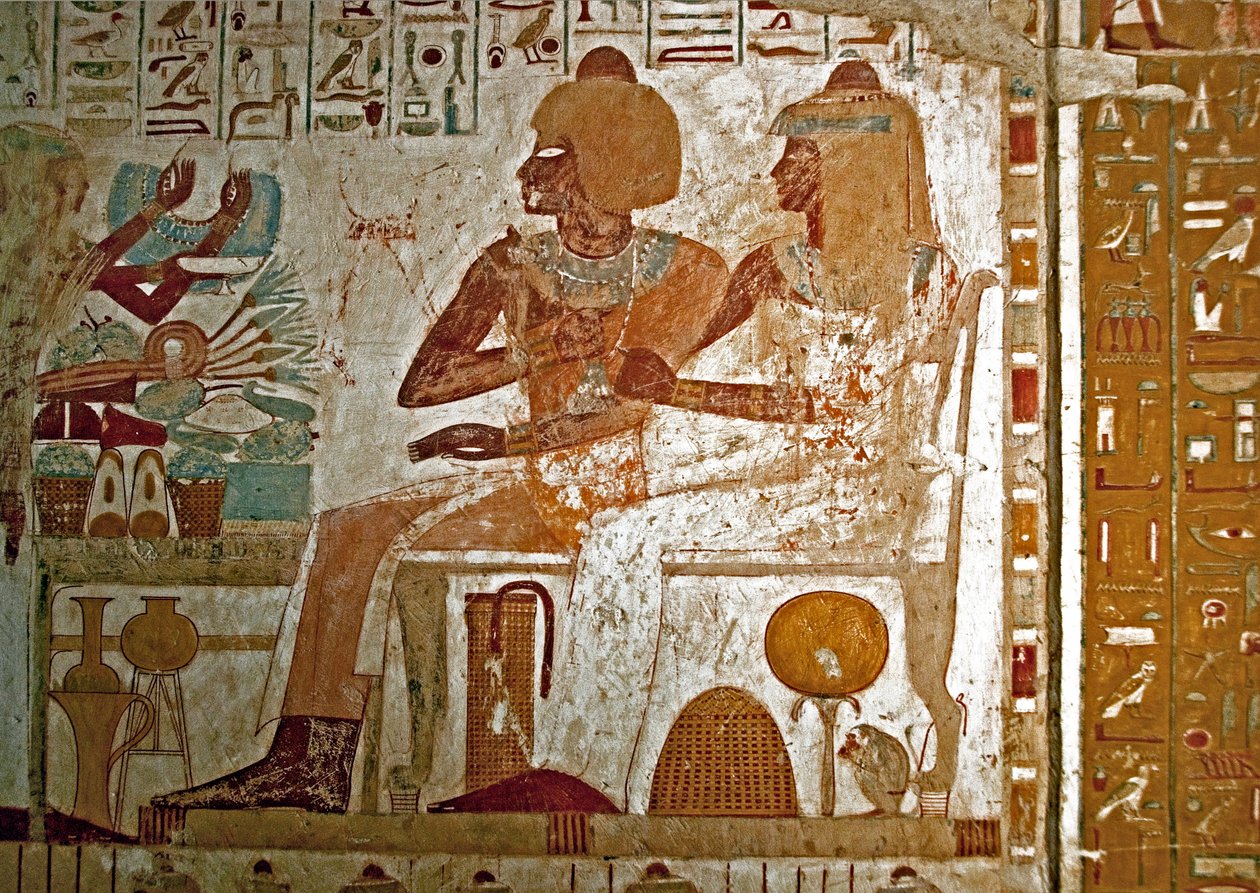 Oude Egyptische kunst: schildering in het graf van Userhat door Egyptian 18th Dynasty
