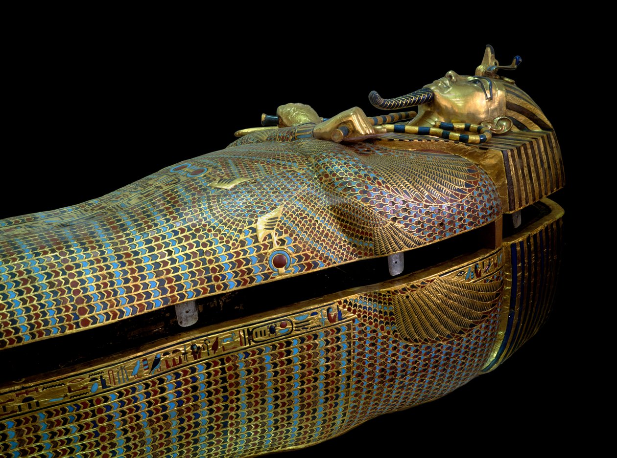 Egyptische oudheid: sarcofaag van de schat van Toetanchamon door Egyptian 18th Dynasty