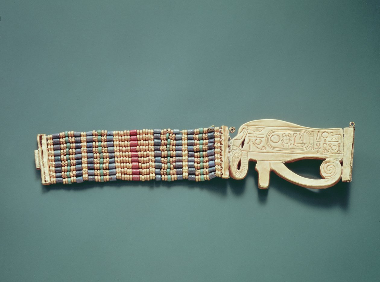 Flexibele kralenarmband, uit het Graf van Toetanchamon door Egyptian 18th Dynasty