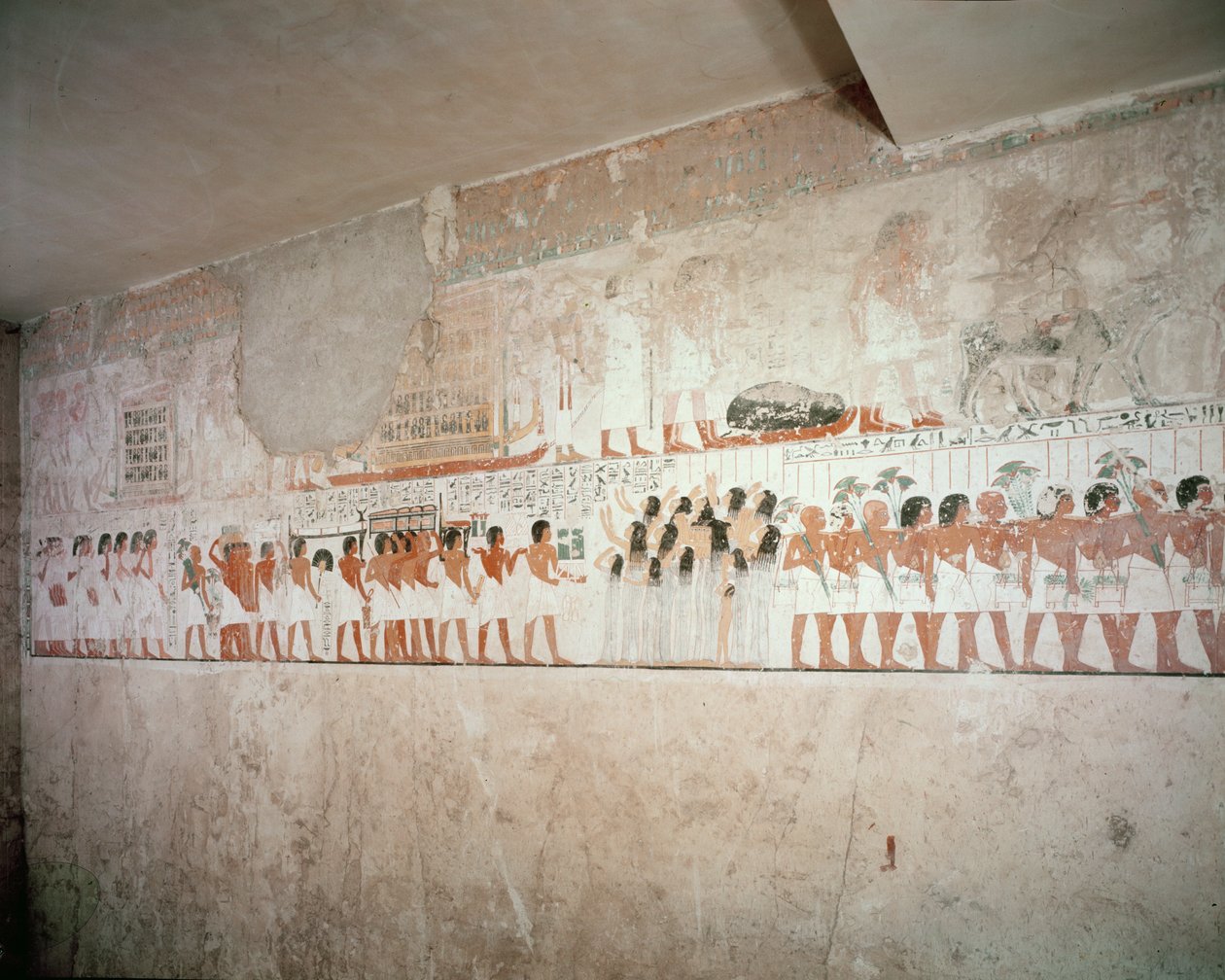 Interieur van het graf van Ramose, Nieuwe Rijk, ca. 1360 v.Chr. door Egyptian 18th Dynasty