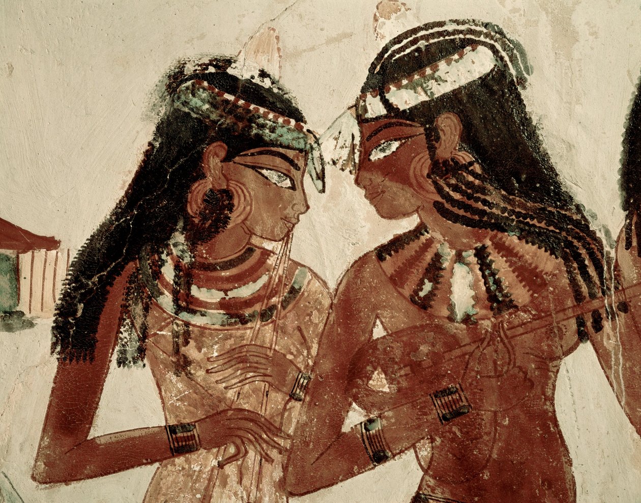 Muzikanten bij een banket (muurschildering) door Egyptian 18th Dynasty