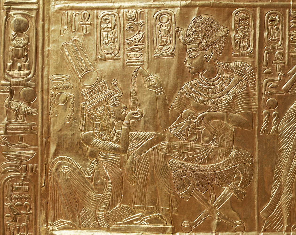 Toetanchamon en zijn vrouw, (detail) door Egyptian 18th Dynasty