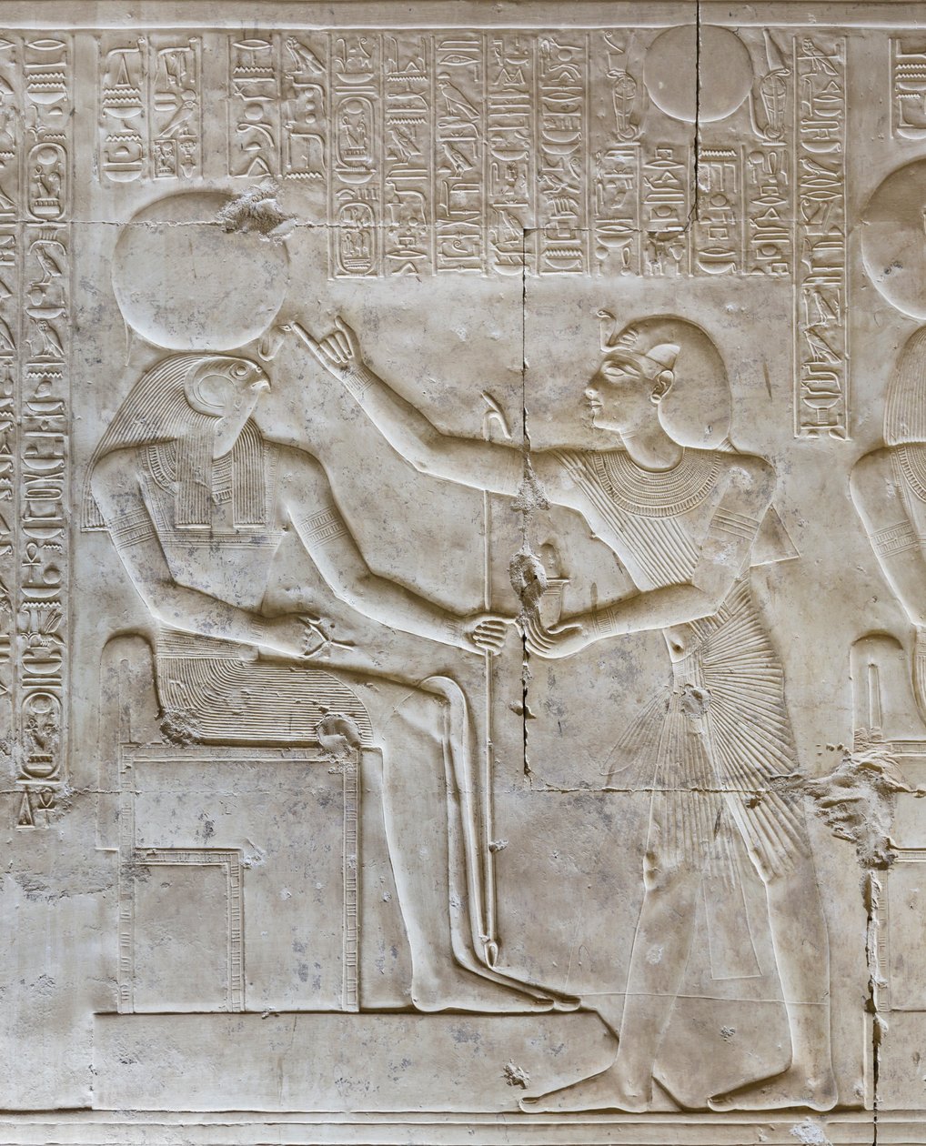 Bas-reliëf, tempel van Seti I, Abydos, Egypte door Egyptian 19th Dynasty