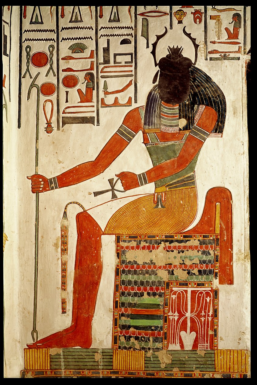 De god Khepri, uit het graf van Nefertari, Nieuwe Koninkrijk door Egyptian 19th Dynasty