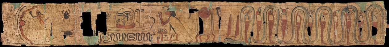 Oud-Egyptische begrafenistekst - Oud Egypte - 1069-945 v.Chr. - Papyrus - 10x100 - Szepmuveszeti Muzeum, Boedapest door Egyptian 21st Dynasty