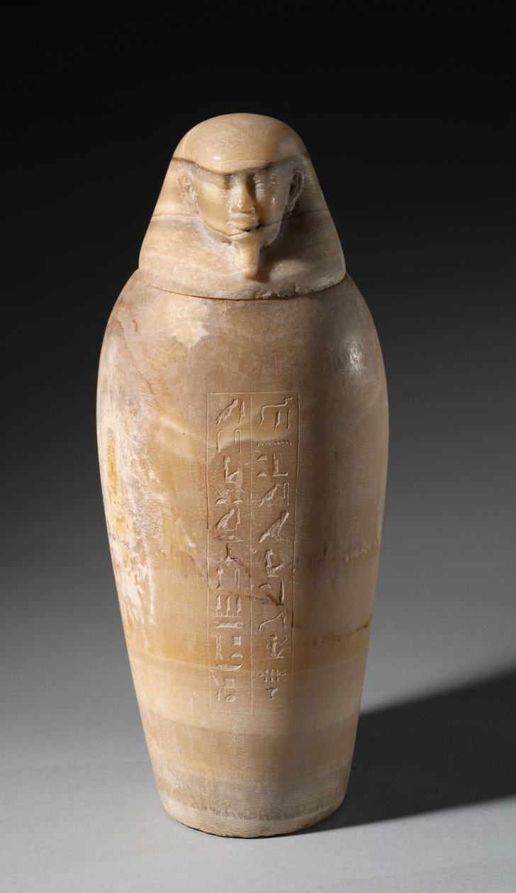 Canopische kruik met mannenhoofd, 664-525 v.Chr. door Egyptian 26th Dynasty