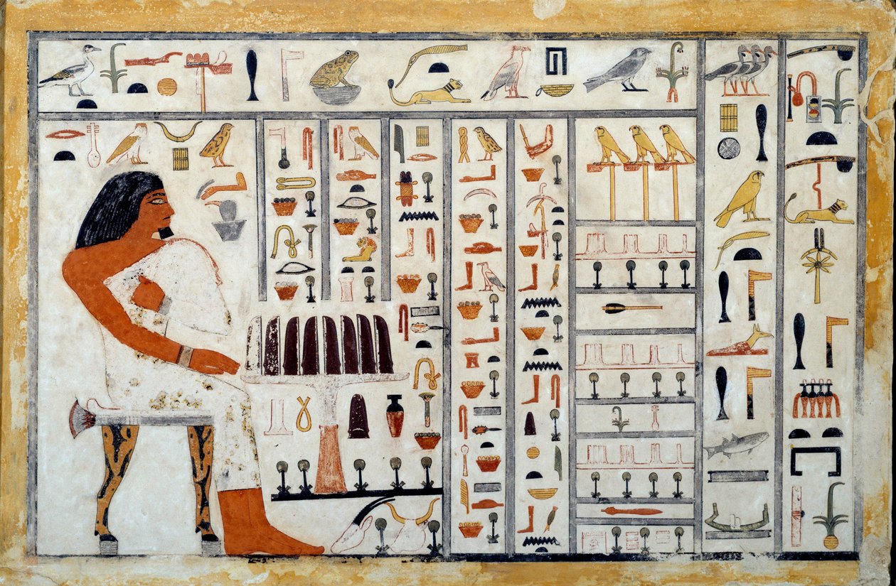 Egyptische oudheid: kalkstenen stèle van Prins Oupemnefret door Egyptian 4th Dynasty