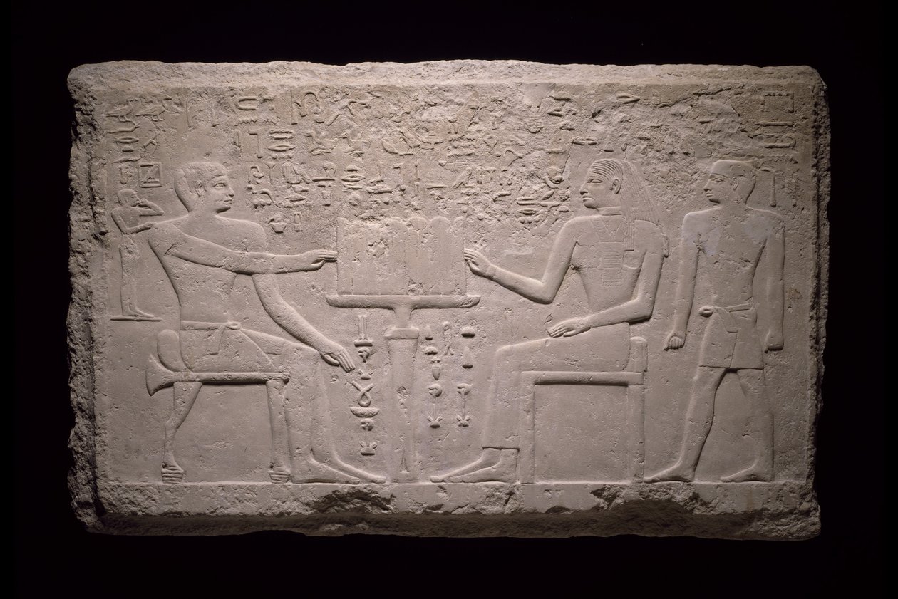 Muurfragment uit het Graf van Thenti, 2524-2400 v.Chr. door Egyptian 5th Dynasty