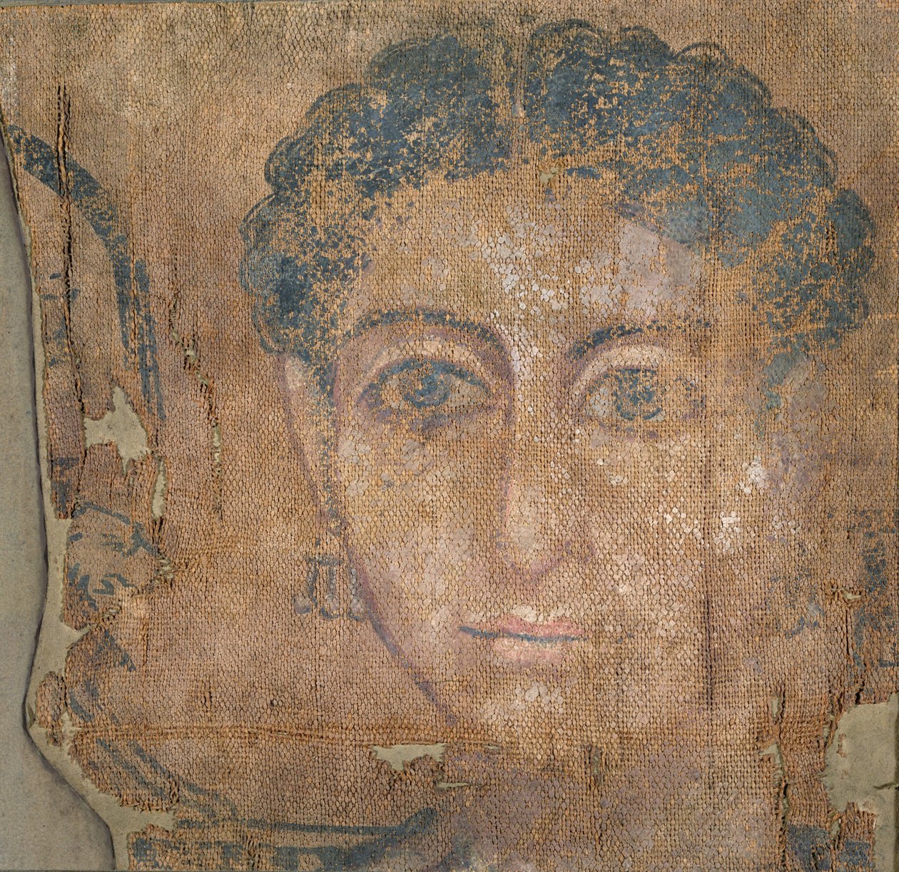 Hoofd van een jonge vrouw, ca. 100-300 door Egyptian Egyptian