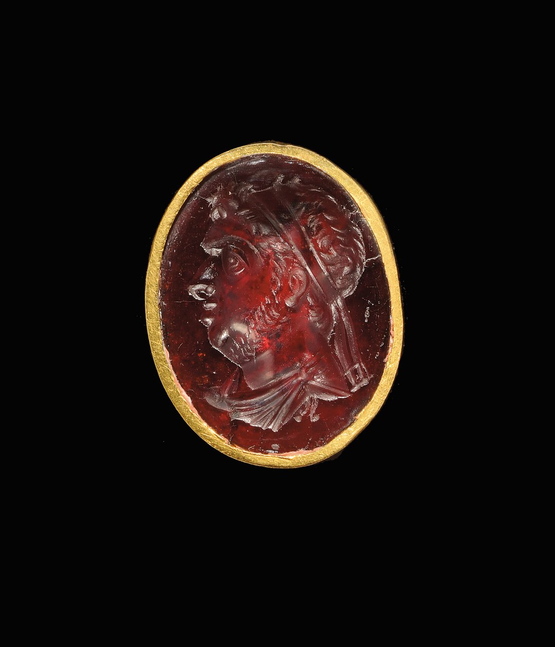 Hellenistische intaglioring met koninklijk portret van een Ptolemaeïsche heerser, waarschijnlijk Ptolemaeus IX, Soter II, laat 2e - vroeg 1e eeuw v.Chr. door Egyptian Ptolemaic Period